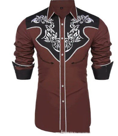 Retro Style Cardigan Lapel Men's Shirt