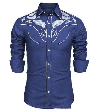 Retro Style Cardigan Lapel Men's Shirt